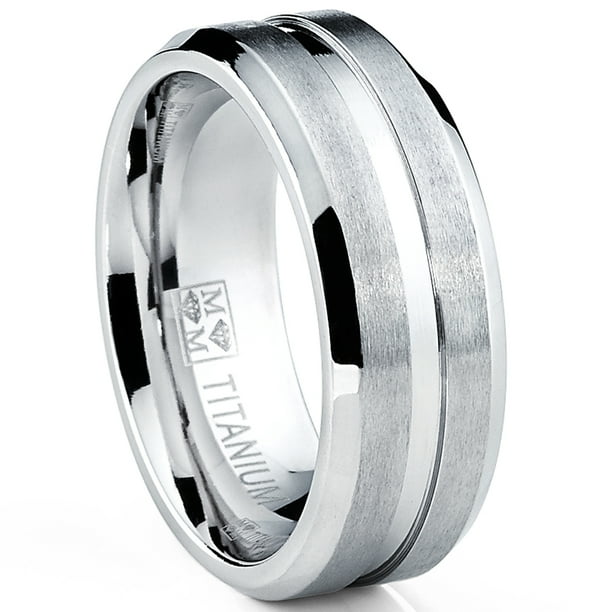 Size 7 Ultra Lightweight Titanium 8mm Double Grooved Wedding Band Size 7 Ultra Lightweight Titanium 8mm Double Grooved Wedding Band